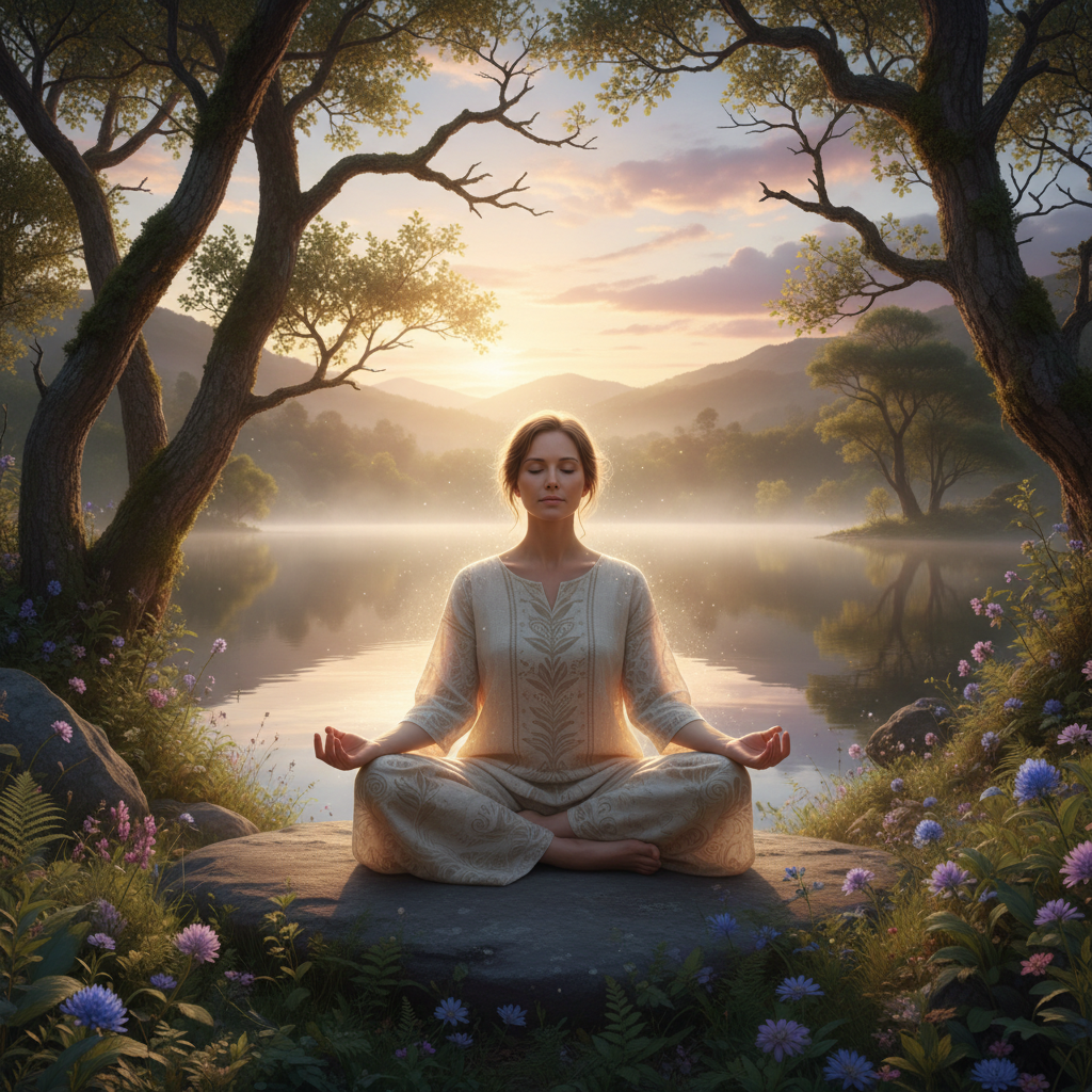 Guided meditation for beginners in peaceful nature