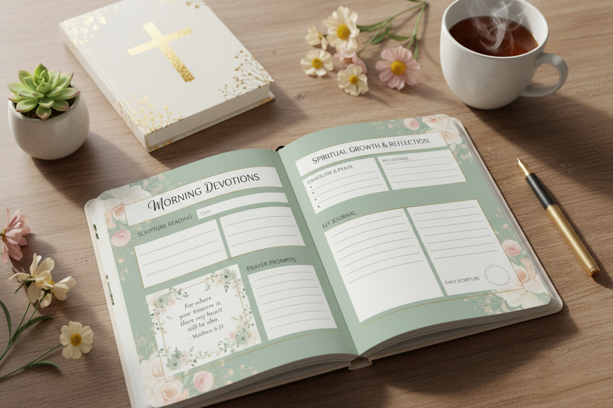 Digital Bible Journal Printable Scripture Study and Prayer Planner