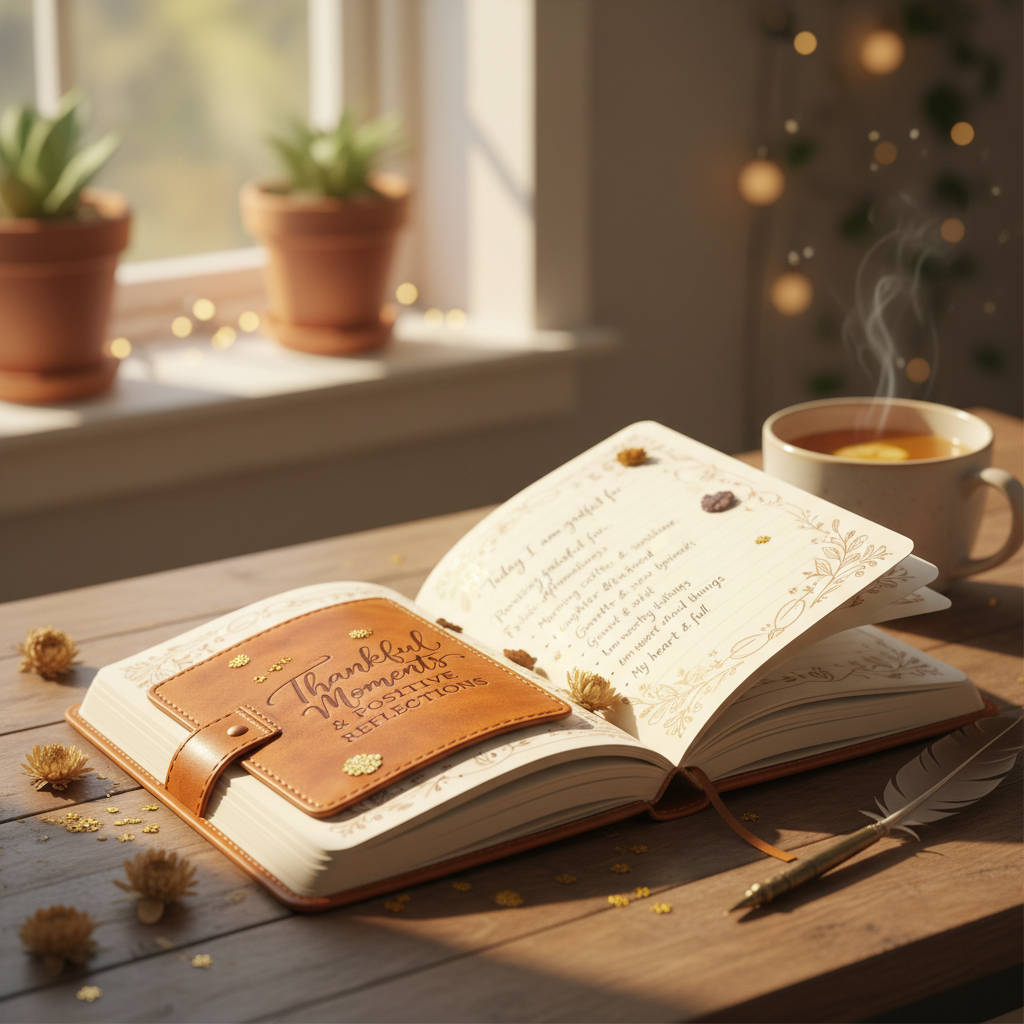 Gratitude journal for thankfulness and positivity