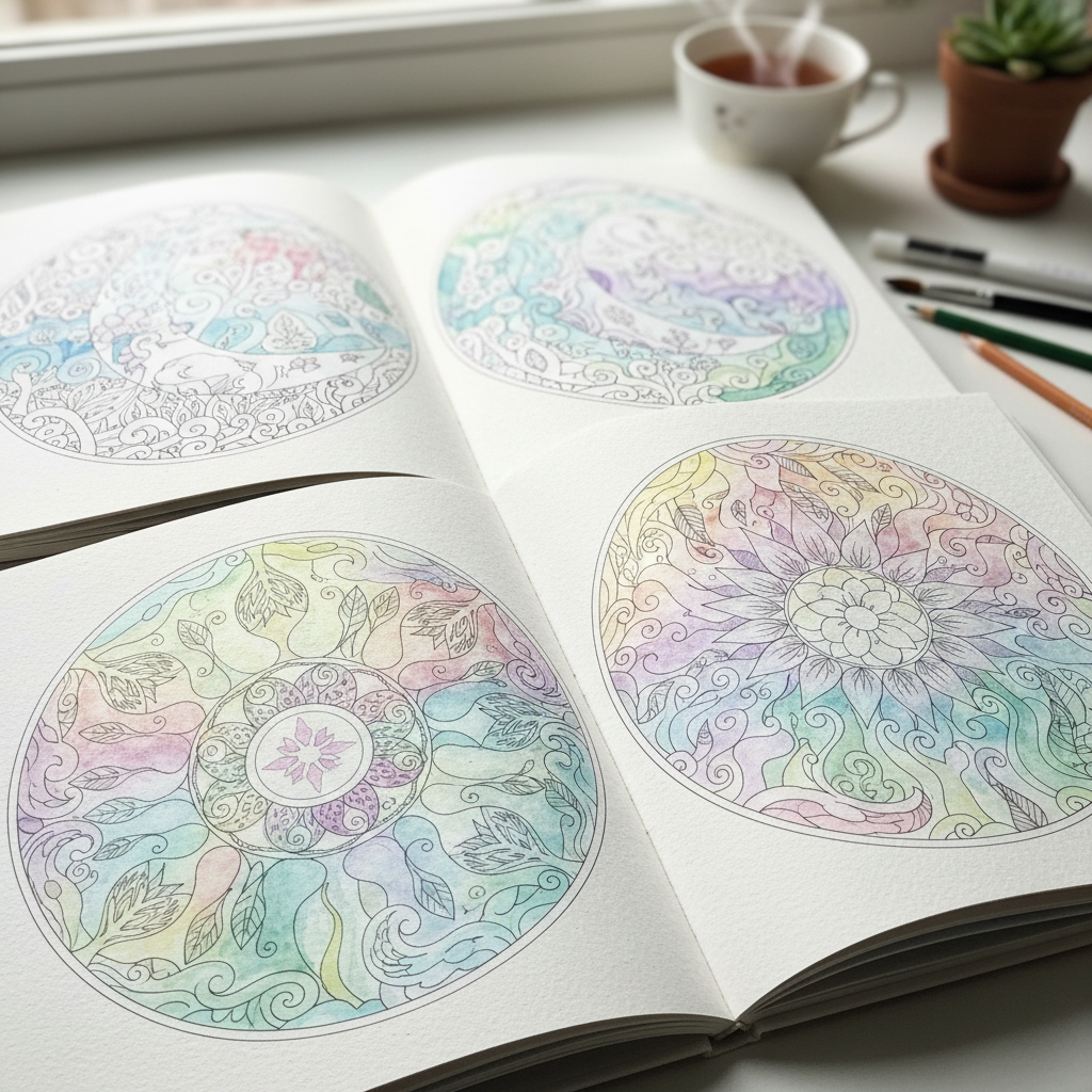 Mindfulness coloring book with mandalas